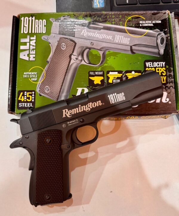 REMINGTON, REMINGTON 1911 AIR CO2 BB PISTOL .177 CALIBRE