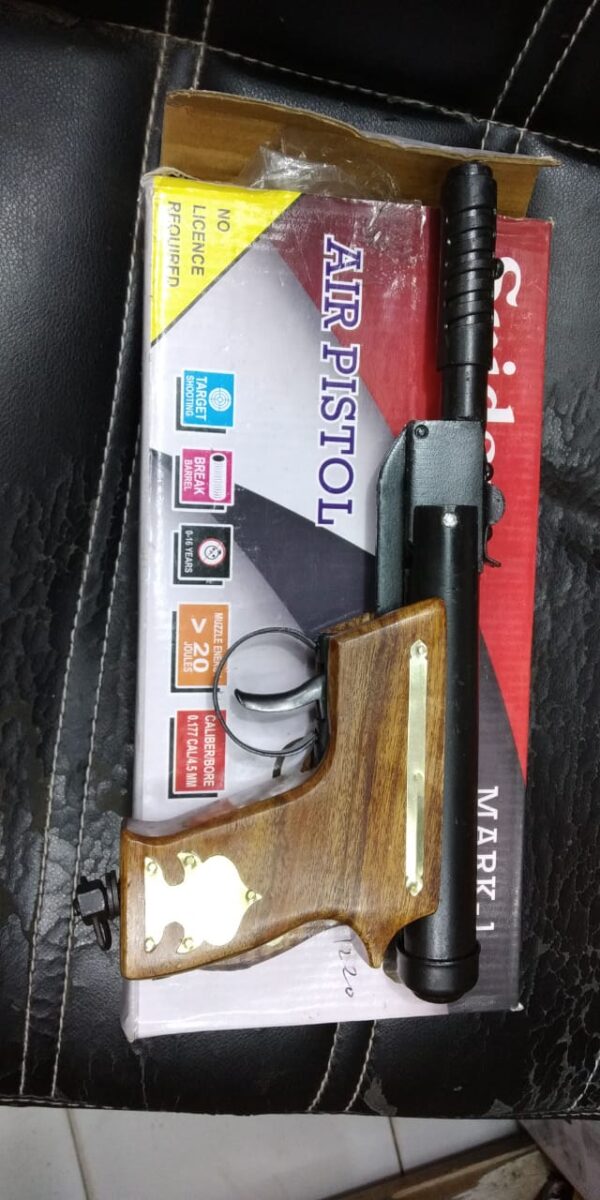 SPIDER WOODEN BLACK AIR PISTOL .177 CALIBRE